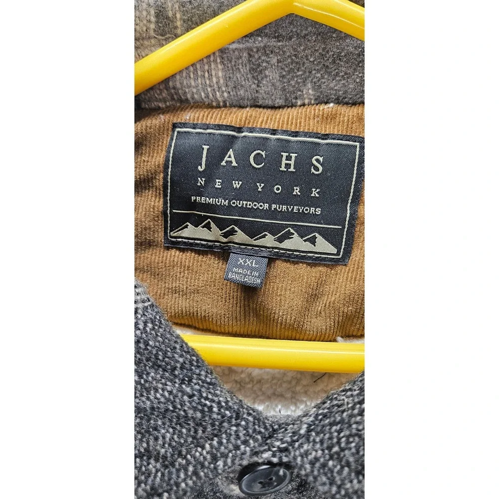 Jachs New York Mens XXL Southwestern Sherpa Lined Wool Blend Shirt Jacket Grey